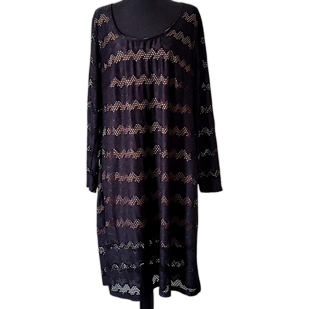 NWOT Ashley Stewart black crochet look dress🖤